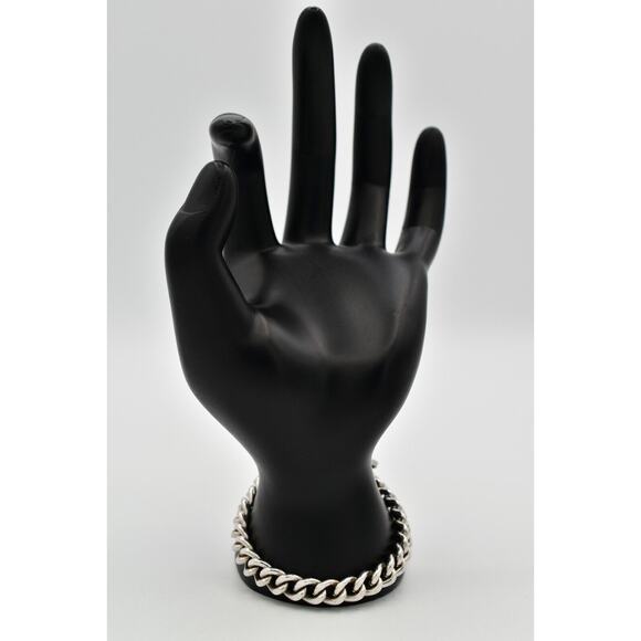 Avon Vintage Belt Buckle Bracelet Silver Tone Linked Chain Signed 80s 1980s Bin2 - Picture 9 of 12